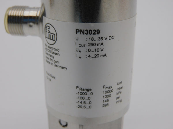 IFM EFECTOR PN-0-1BRBR14-MFPKG/US//V PN3029 18-36VDC -14.5-145PSI NSMP