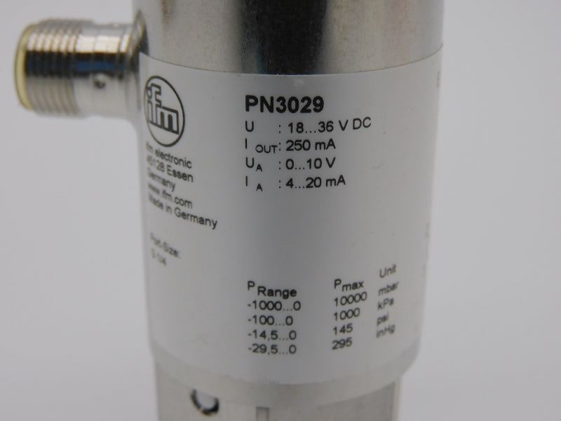 IFM EFECTOR PN-0-1BRBR14-MFPKG/US//V PN3029 18-36VDC -14.5-145PSI NSMP