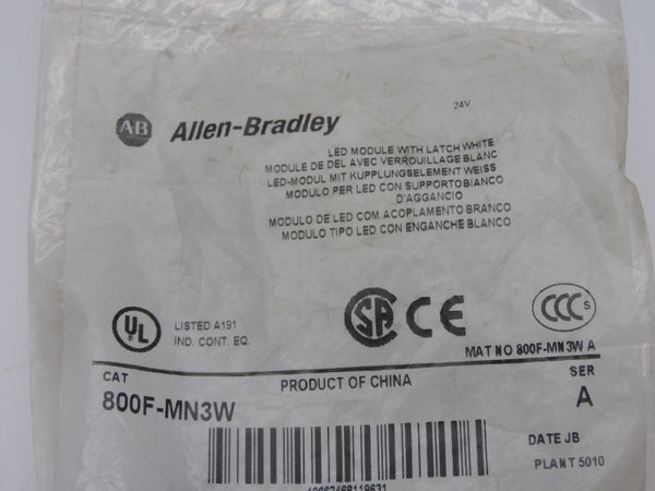 ALLEN BRADLEY 800F-MN3W SER. A NSMP