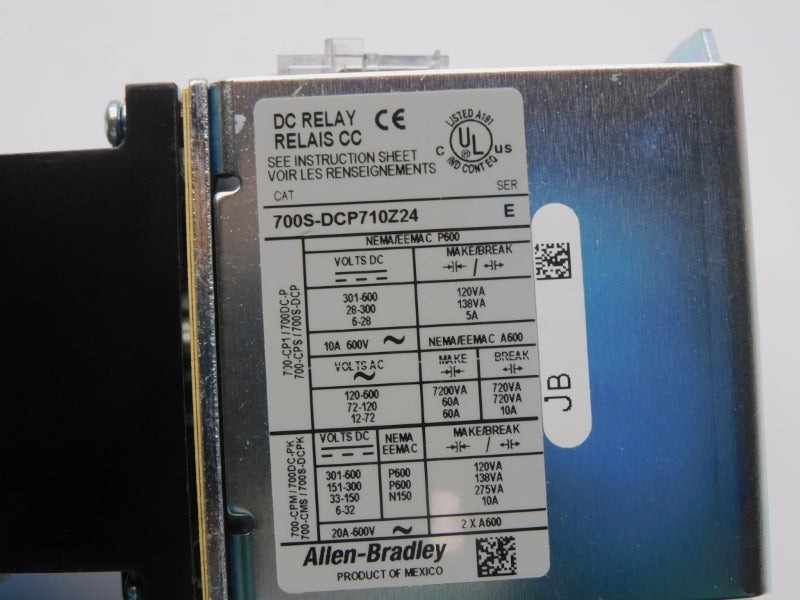 ALLEN BRADLEY 700S-DCP710Z24 SER. E 24VDC 60A NSNP