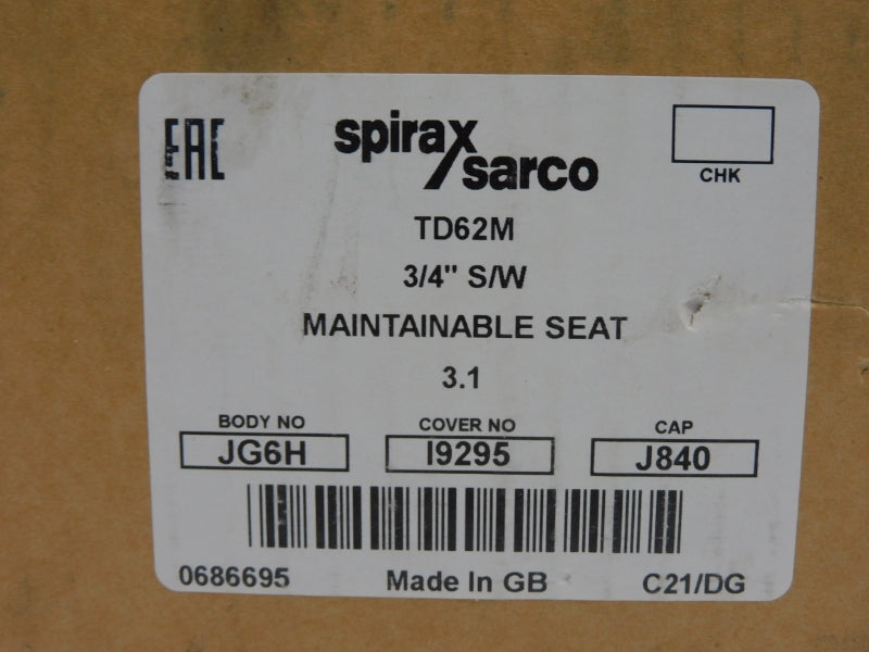 SPIRAX SARCO 0686695 TD62M 1500PSI 3/4" NSMP