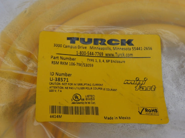 TURCK RSMRKM106-7M/S3059 U-38571 600V 7A NSMP