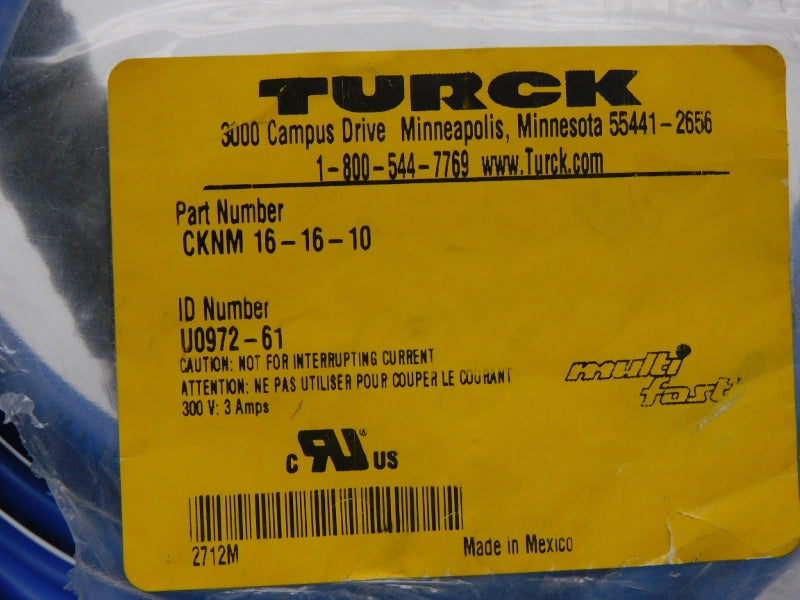 TURCK CKNM16-16-10 U0972-61 300V 3A NSMP