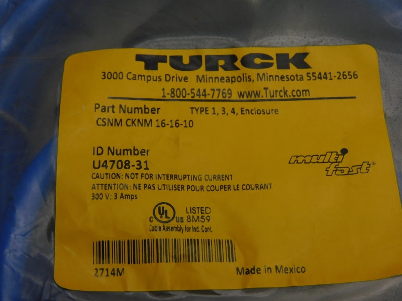 TURCK CSNMCKNM16-16-10 U4708-31 300V 3A NSMP