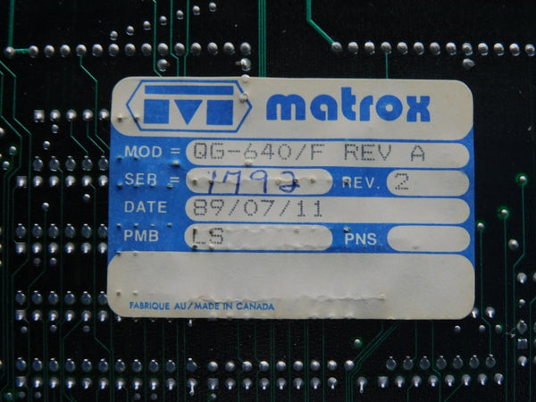 MATROX QG-640/F 254-06-02 REV. A UNMP