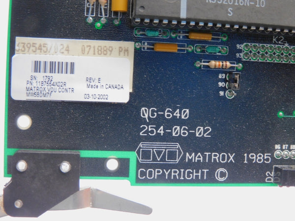 MATROX QG-640/F 254-06-02 REV. A UNMP