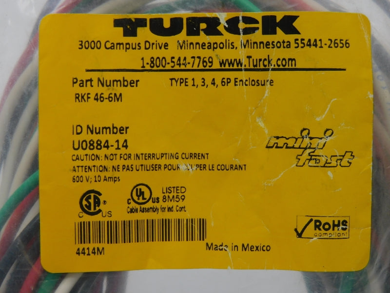TURCK RKF46-6M U0884-14 600V 10A NSMP