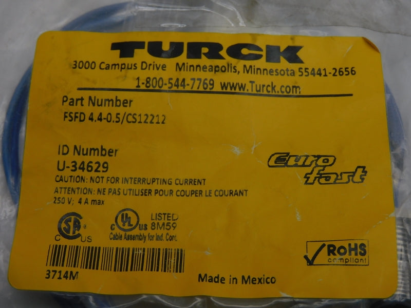 TURCK FSFD4.4-0.5/CS12212 U-34629 250V 4A NSMP