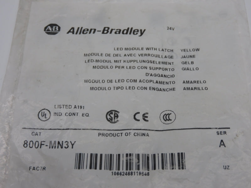 ALLEN BRADLEY 800F-MN3Y SER. A NSMP