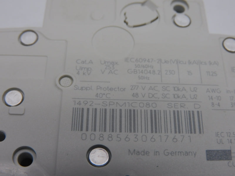 ALLEN BRALDEY 1492-SPM1C080 SER. D 277VAC 8A NSMP