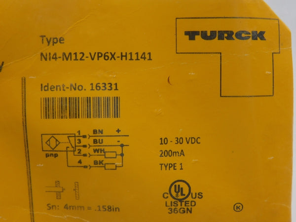 TURCK NI4-M12-VP6X-H1141 16331 10-30VDC NSMP