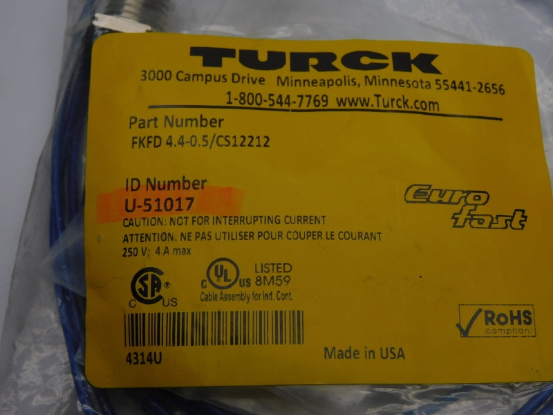 TURCK FKFD4.4-0.5/CS12212 U-51017 250V 4A NSMP