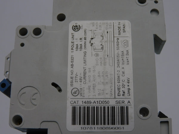 ALLEN BRADLEY 1489-A1D050 SER. A 277V 5A NSNP