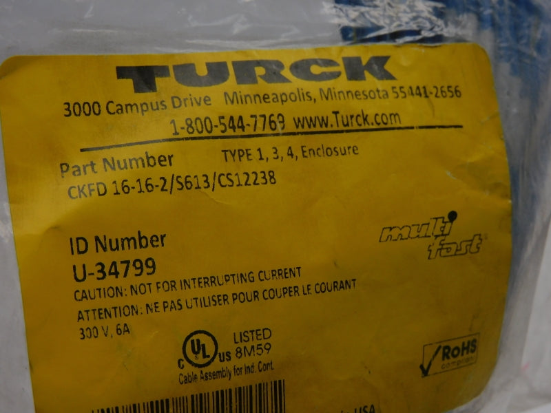 TURCK CKFD16-16-2/S613/CS12238 U-34799 300V 6A NSMP