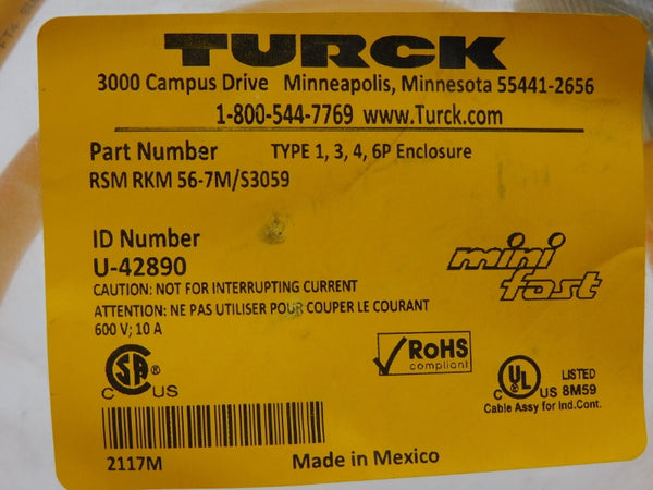 TURCK RSMRKM56-7M/S3059 U-42890 600V 10A NSMP
