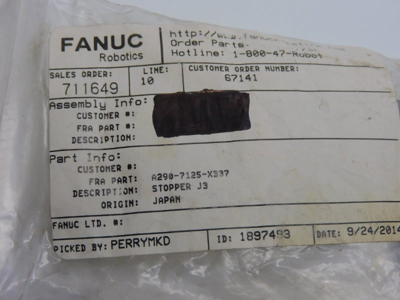 FANUC A290-7125-X337 (PKG OF 2) NSMP