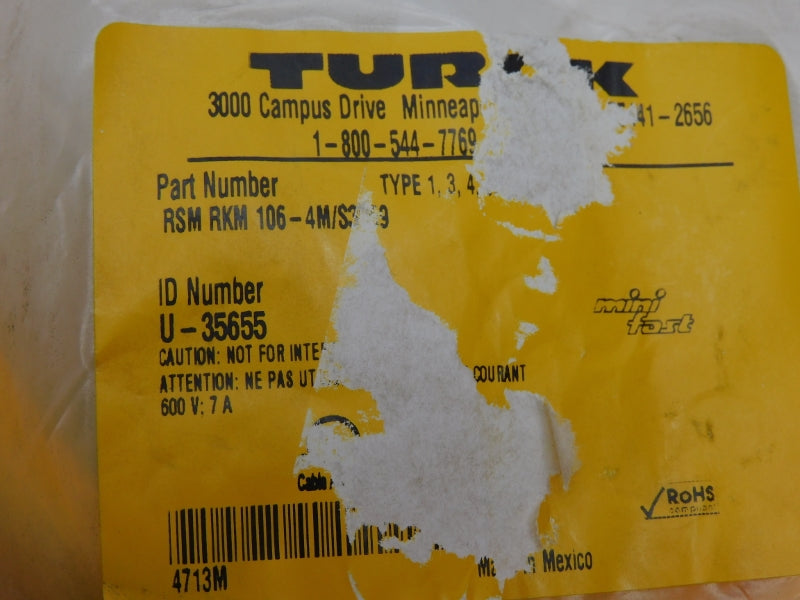 TURCK RSMRKM106-4M/S3059 U-35655 600V 7A NSMP