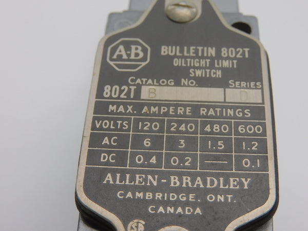 ALLEN BRADLEY 802TB SER. D 600V 6A NSNP