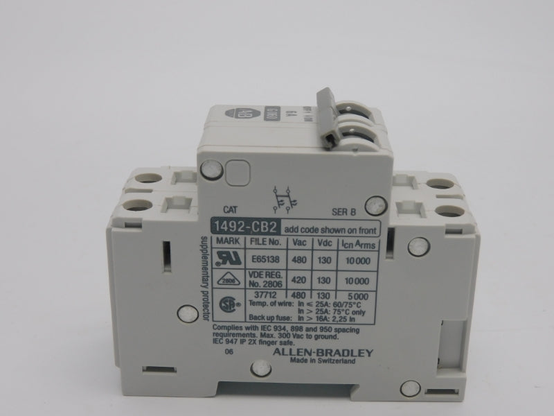 ALLEN BRADLEY 1492-CB2G060 SER. B 480VAC 6A (BK/BL) NSMP