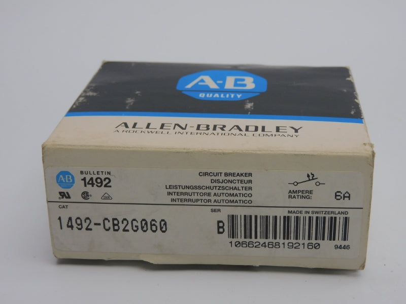 ALLEN BRADLEY 1492-CB2G060 SER. B 480VAC 6A (BK/BL) NSMP