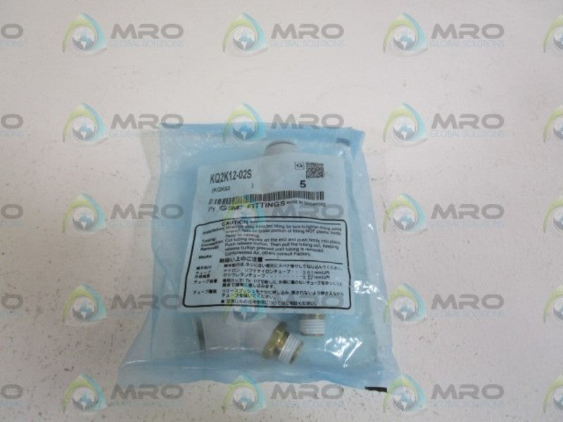 LOT OF 5 SMC FITTINGS KQ2K12-02S NSMP