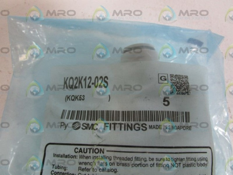 LOT OF 5 SMC FITTINGS KQ2K12-02S NSMP