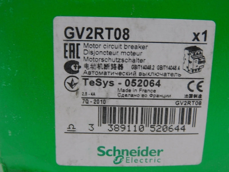 SCHNEIDER ELECTRIC GV2RT08 2.5-4A NSFS