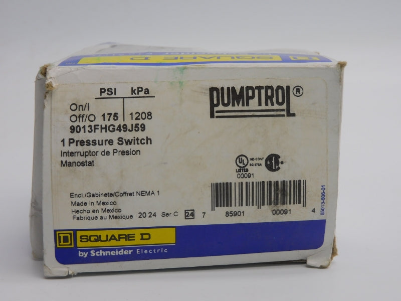 SQUARE D 9013FHG49J59 SER. C 600V 175PSI NSMP