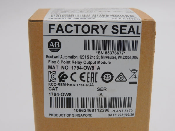 ALLEN BRADLEY 1794-OW8 SER. A DATE: 2021 NSFS