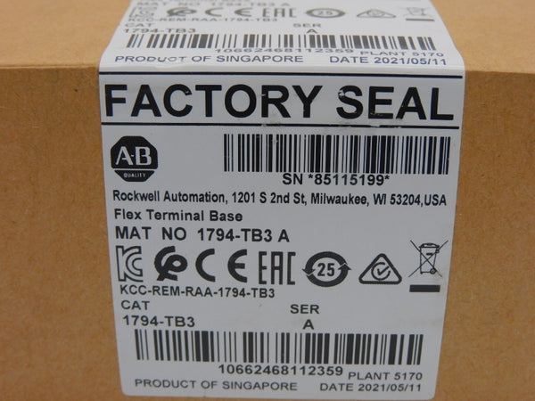 ALLEN BRADLEY 1794-TB3 SER. A DATE: 2021 NSFS