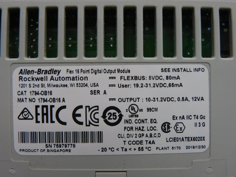 ALLEN BRADLEY 1794-OB16 SER. A 10-31.2VDC 0.5A NSNP