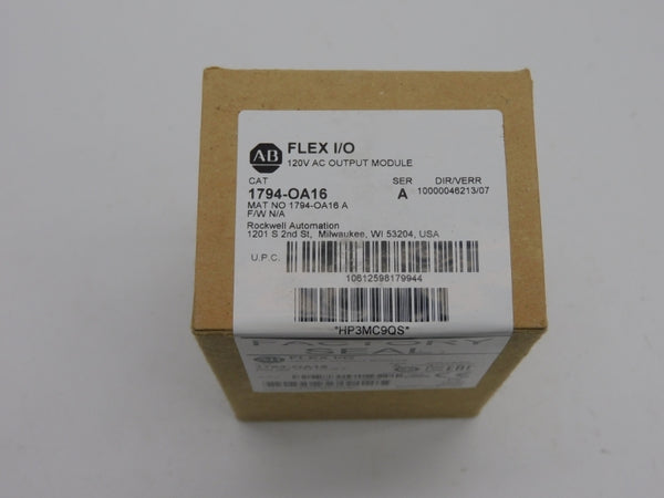 ALLEN BRADLEY 1794-OA16 SER. A VER. 07 120VAC DATE: 2022 NSFS