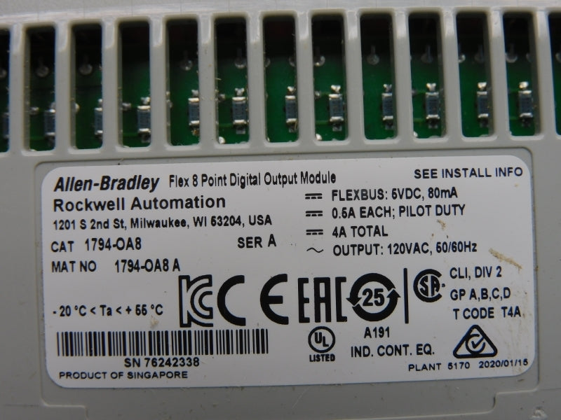 ALLEN BRADLEY 1794-OA8 SER. A 120VAC 4A NSNP