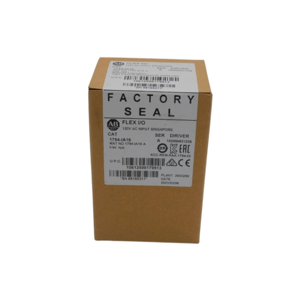 ALLEN BRADLEY 1794-IA16 SER. A VER. 06 120VAC DATE: 2021 NSFS
