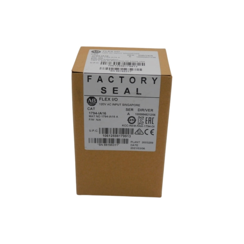 ALLEN BRADLEY 1794-IA16 SER. A VER. 06 120VAC DATE: 2021 NSFS