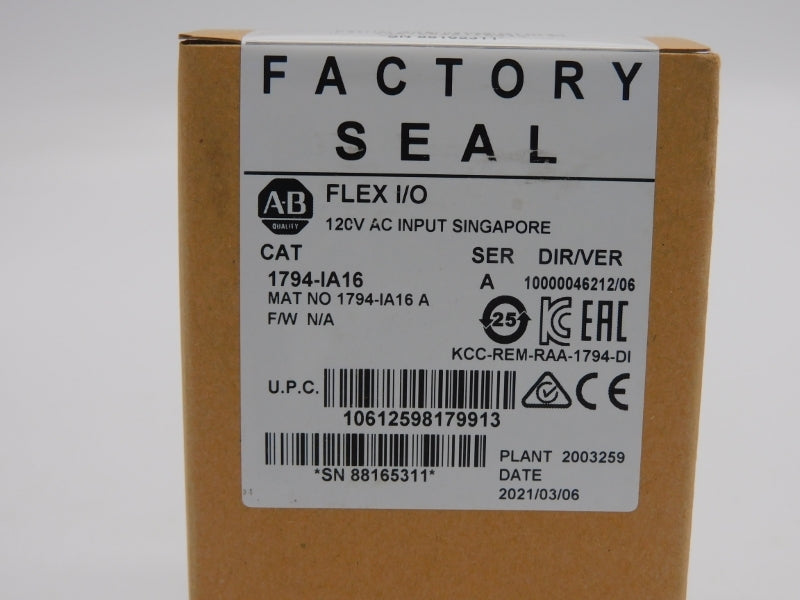 ALLEN BRADLEY 1794-IA16 SER. A VER. 06 120VAC DATE: 2021 NSFS