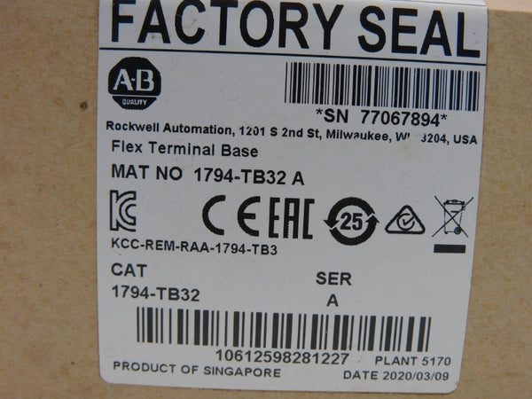ALLEN BRADLEY 1794-TB32 SER. A DATE: 2020 NSFS