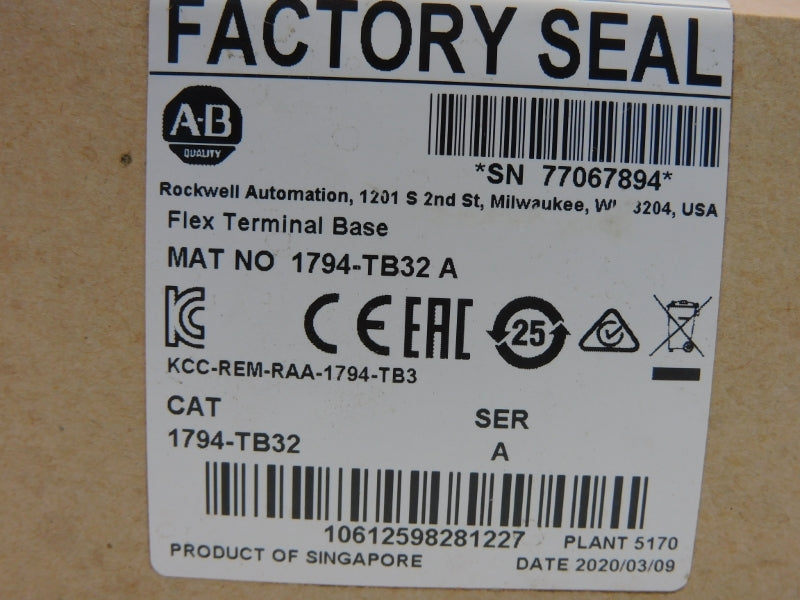 ALLEN BRADLEY 1794-TB32 SER. A DATE: 2020 NSFS