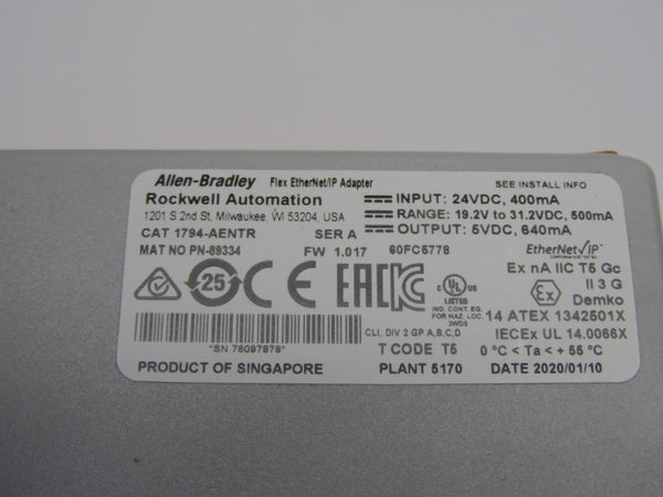 ALLEN BRADLEY 1794-AENTR SER. A F/W 1.017 24VDC NSMP