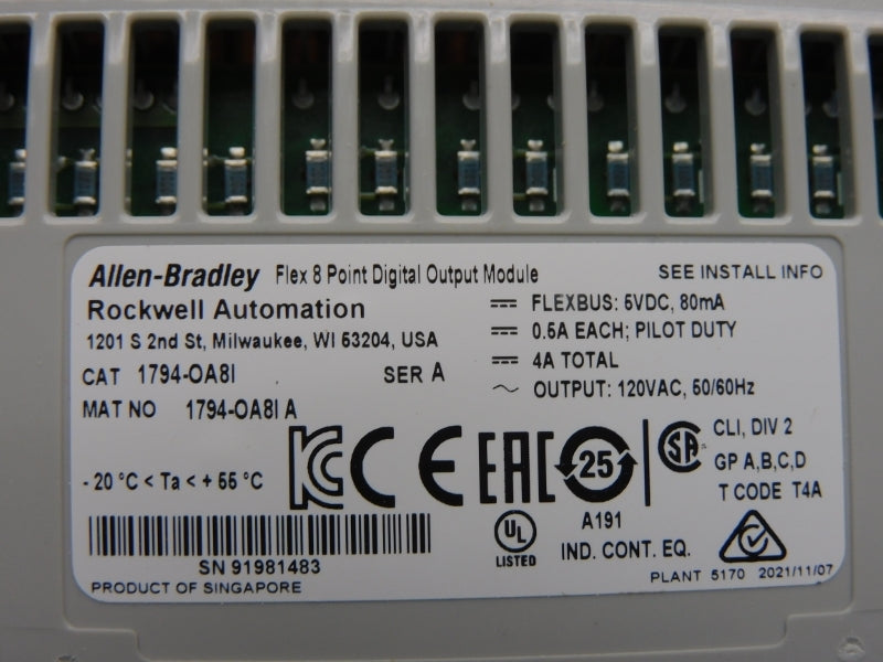 ALLEN BRADLEY 1794-OA8I SER. A 120VAC 4A NSMP
