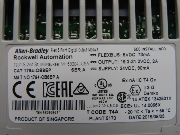 ALLEN BRADLEY 1794-OB8EP SER. A 24VDC 2A NSNP