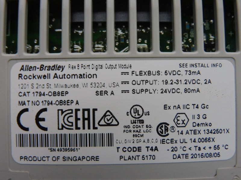 ALLEN BRADLEY 1794-OB8EP SER. A 24VDC 2A NSNP