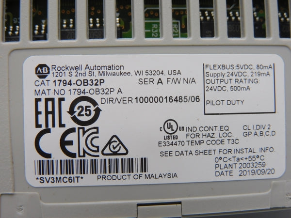 ALLEN BRADLEY 1794-OB32P SER. A VER. 06 24VDC NSMP