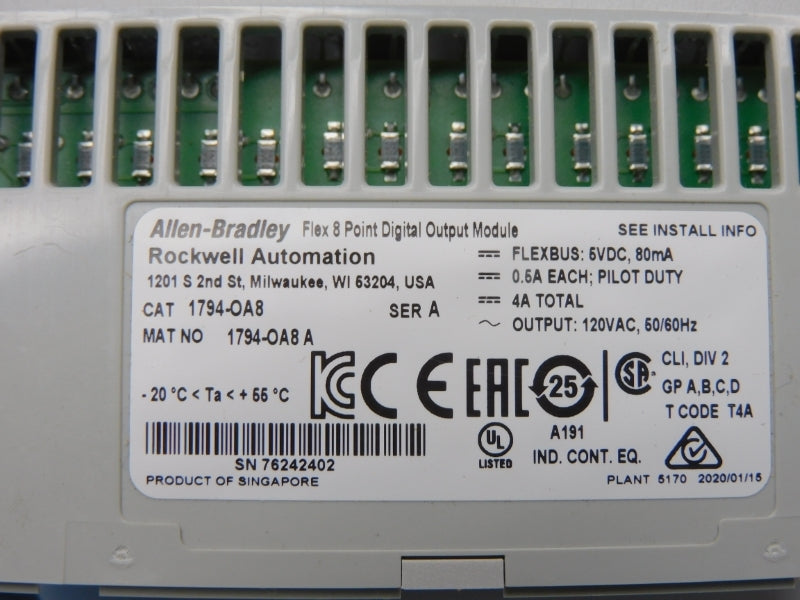 ALLEN BRADLEY 1794-OA8 SER. A 120VAC 4A NSMP