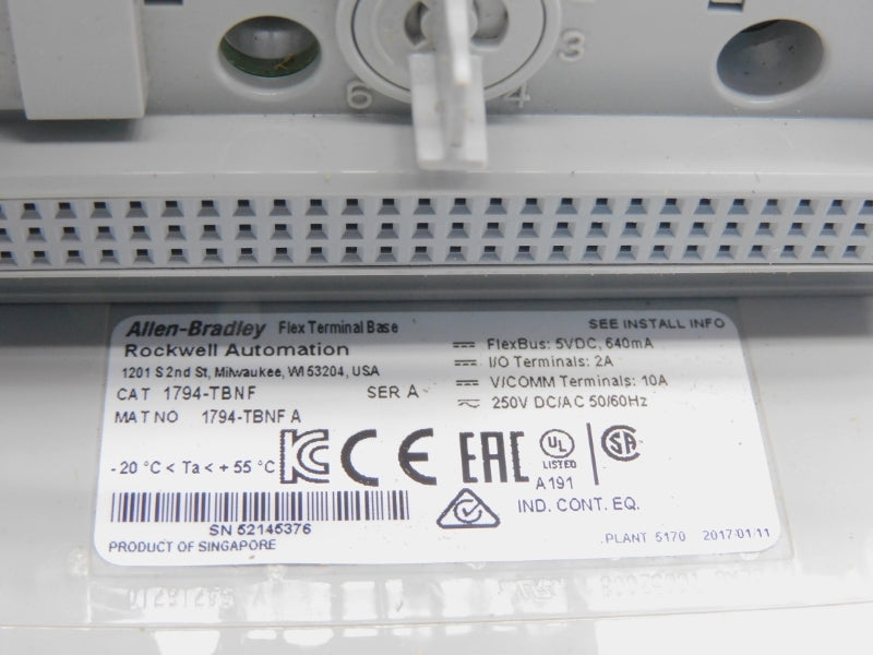 ALLEN BRADLEY 1794-TBNF SER. A 250V 10A NSNP