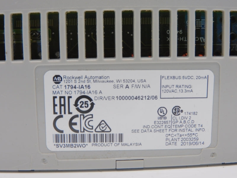 ALLEN BRADLEY 1794-IA16 SER. A VER. 06 120VAC NSMP