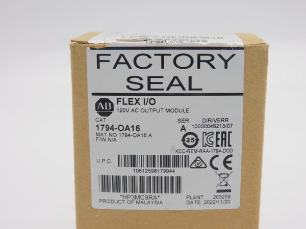 ALLEN BRADLEY 1794-OA16 SER. A VER. 07 120VDC 4.0A NSMP