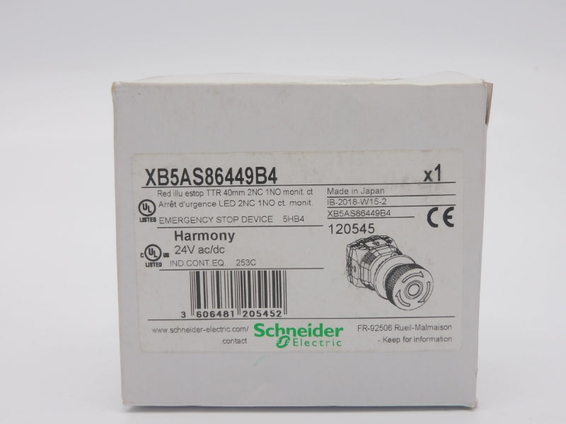 SCHNEIDER ELECTRIC XB5AS86449B4 24VAC/DC NSMP