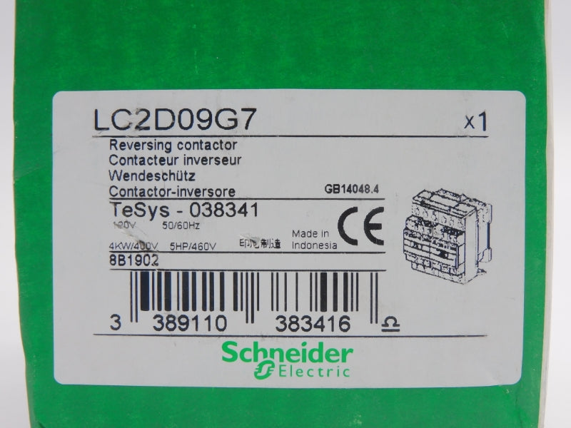 SCHNEIDER ELECTRIC LC2D09G7 120V 25A NSMP