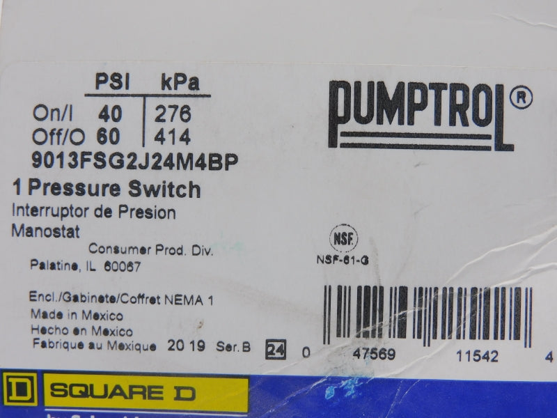 SQUARE D 9013FSG2J24M4BP SER. B 230V 60PSI NSMP